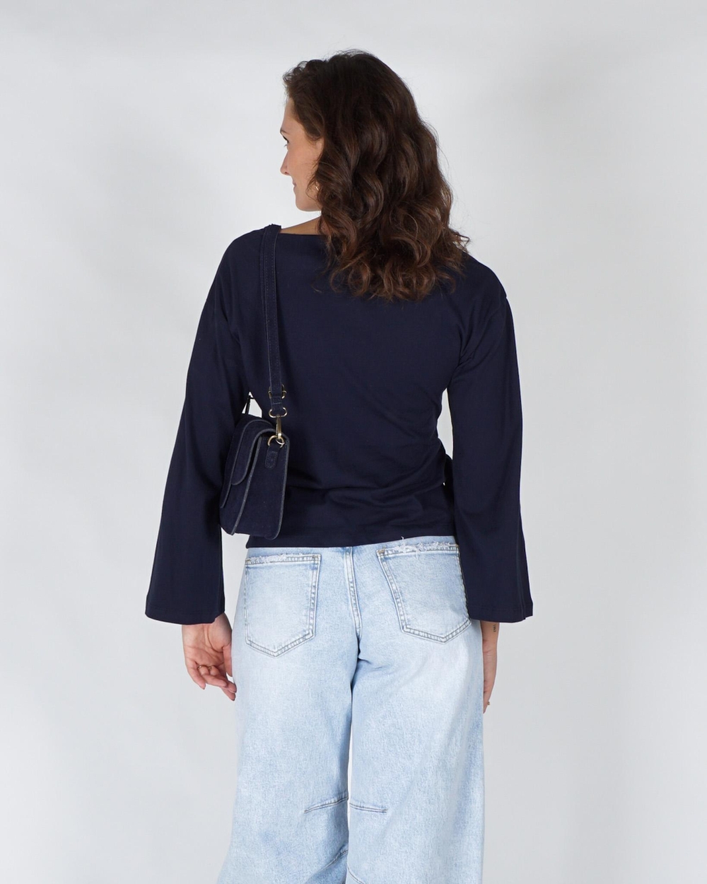 Gossip LONGSLEEVE MET STRIKDETAIL Donkerblauw