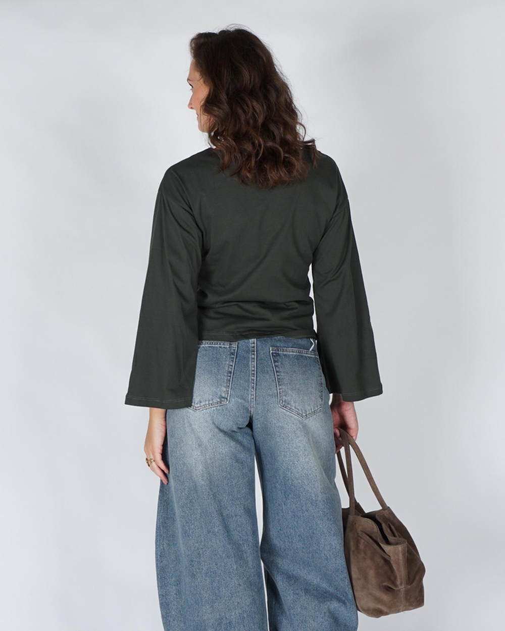 Gossip LONGSLEEVE MET STRIKDETAIL Groen