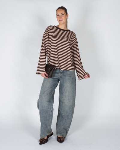 Gossip GESTREEPTE LONGSLEEVE ELLE Bruin
