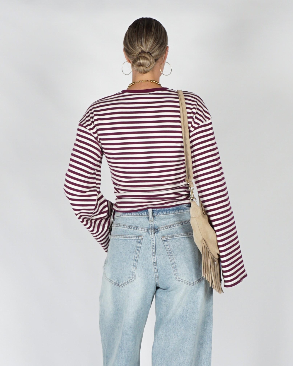 Gossip FITTED LONGSLEEVE GESTREEPT Paars