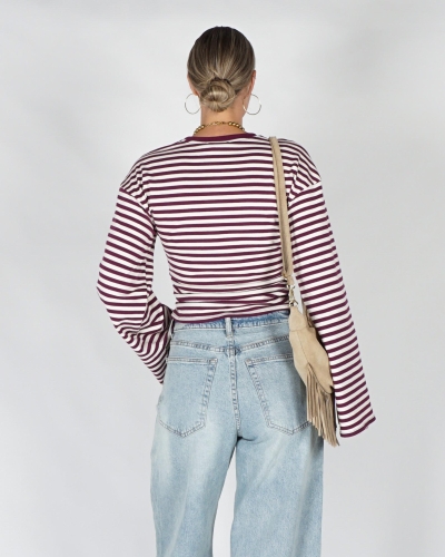 Gossip FITTED LONGSLEEVE GESTREEPT Paars