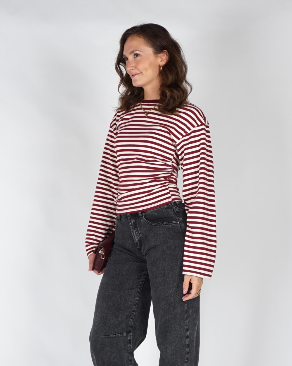 Gossip FITTED LONGSLEEVE GESTREEPT Bordeaux