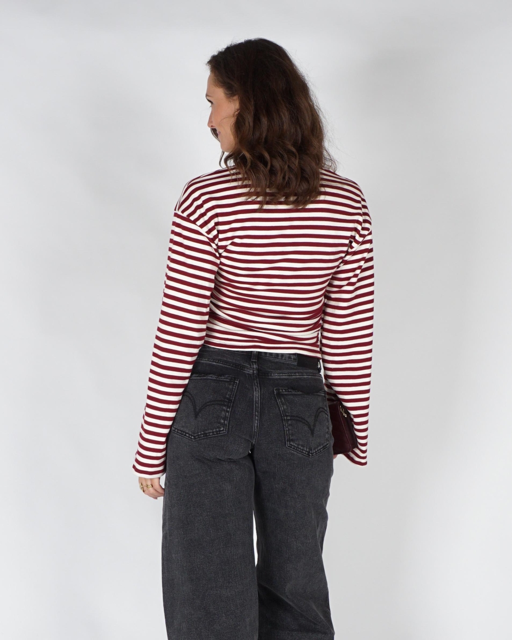 Gossip FITTED LONGSLEEVE GESTREEPT Bordeaux