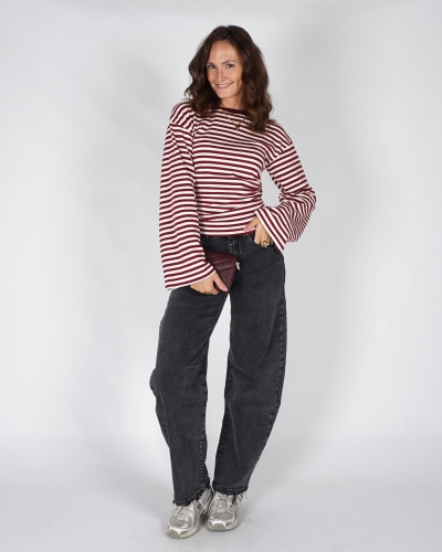 Gossip FITTED LONGSLEEVE GESTREEPT Bordeaux