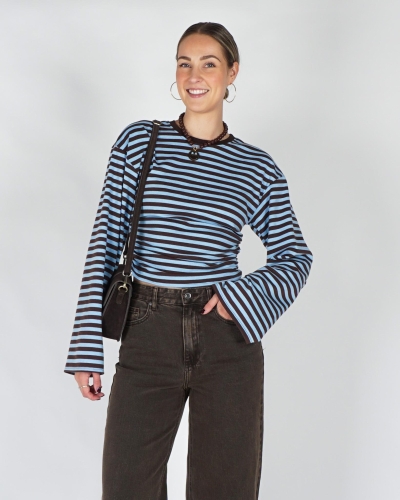 Gossip FITTED LONGSLEEVE GESTREEPT Bruin