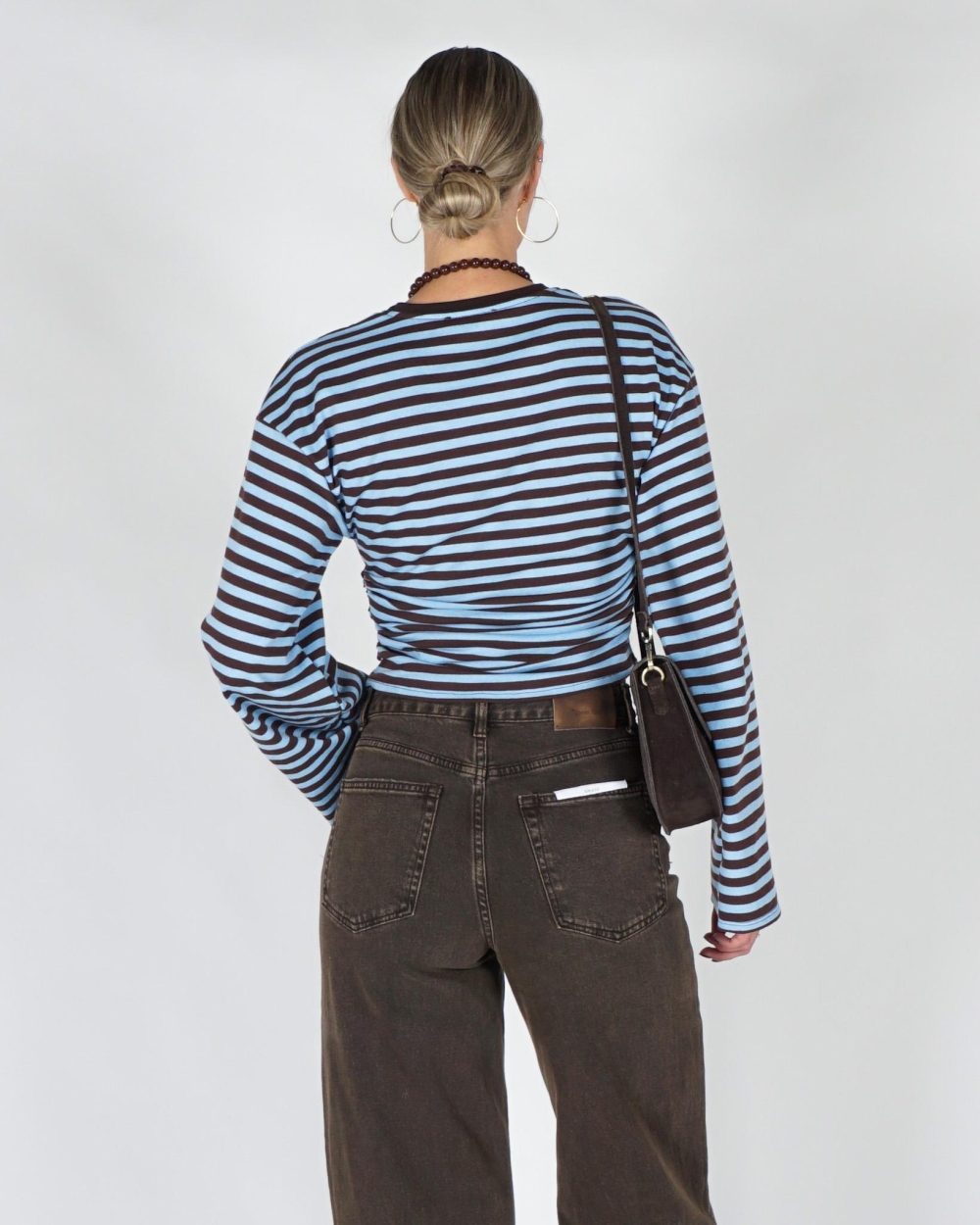 Gossip FITTED LONGSLEEVE GESTREEPT Bruin
