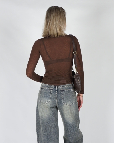 Gossip CASHMERE BLEND TOP Donkerbruin