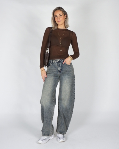 Gossip CASHMERE BLEND TOP Donkerbruin