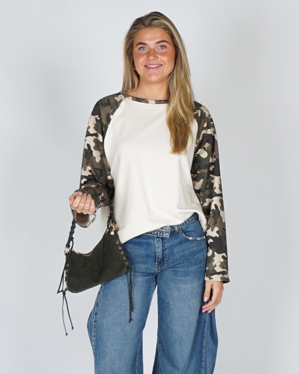 Gossip LONGSLEEVE MET CAMOUFLAGE PRINT Ecru