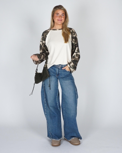 Gossip LONGSLEEVE MET CAMOUFLAGE PRINT Ecru