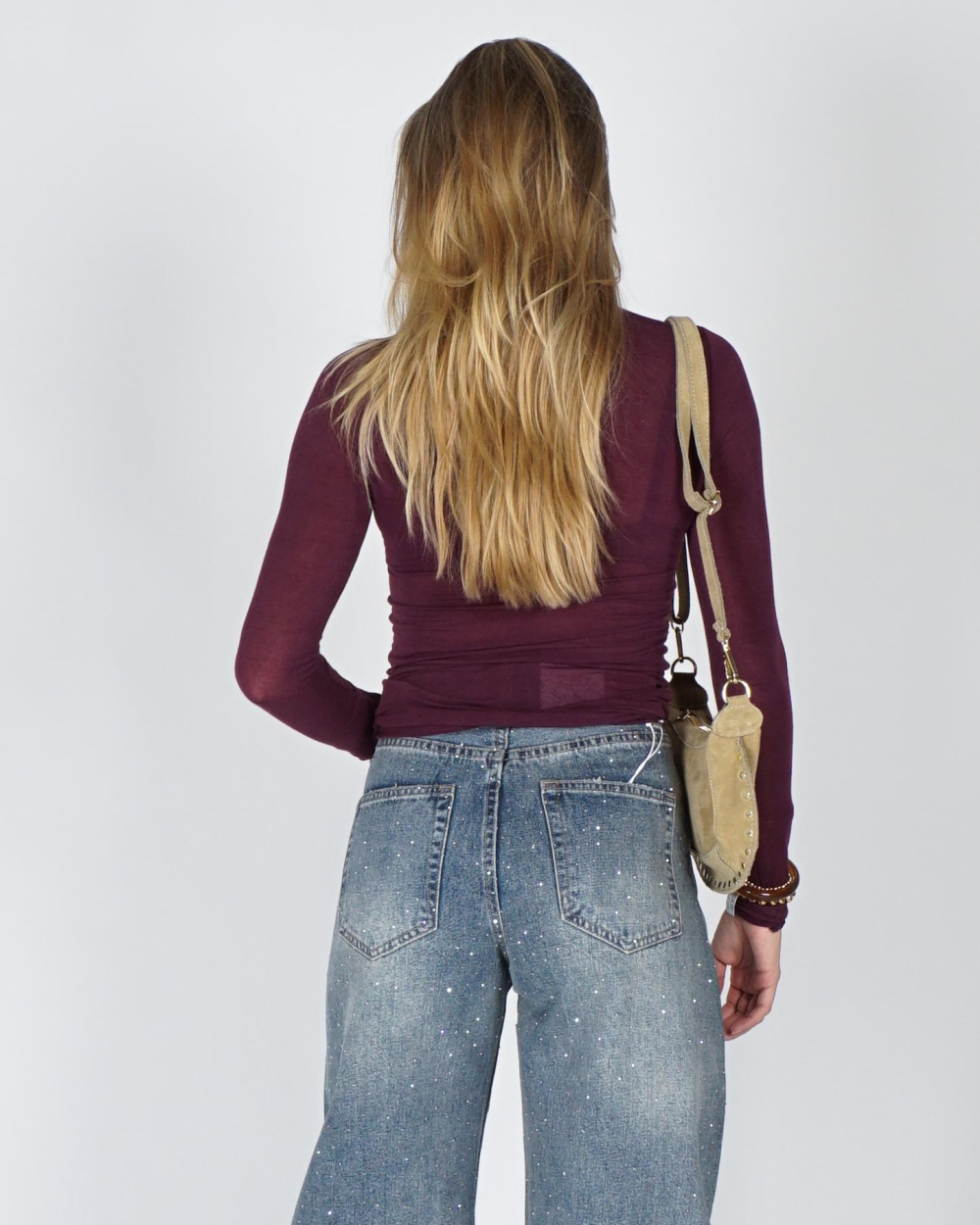 Gossip CASHMERE BLEND TOP PLUM