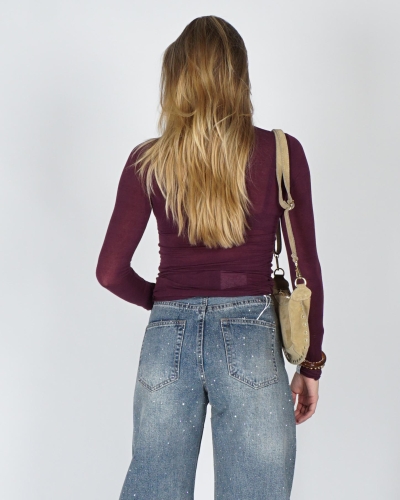 Gossip CASHMERE BLEND TOP PLUM