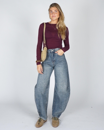 Gossip CASHMERE BLEND TOP PLUM