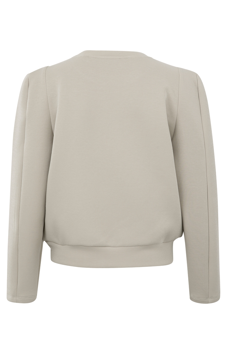 SWEATSHIRT MET POFMOUWEN BEIGE