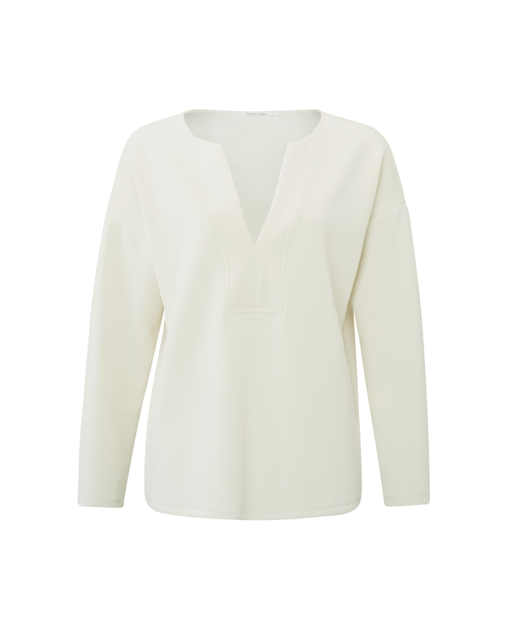 SWEATSHIRT WITH DEEP V-NECK ECRU