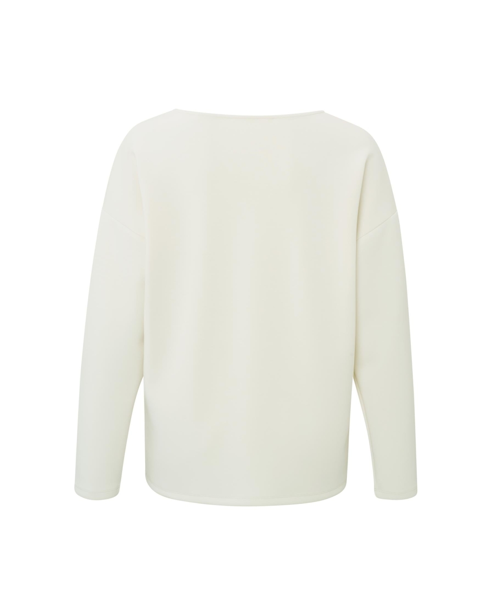 SWEATSHIRT WITH DEEP V-NECK ECRU