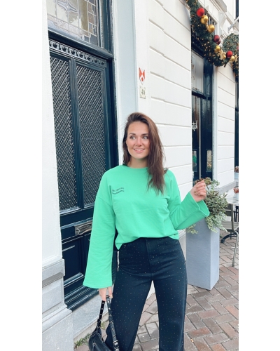 FLARE SWEATER GROEN