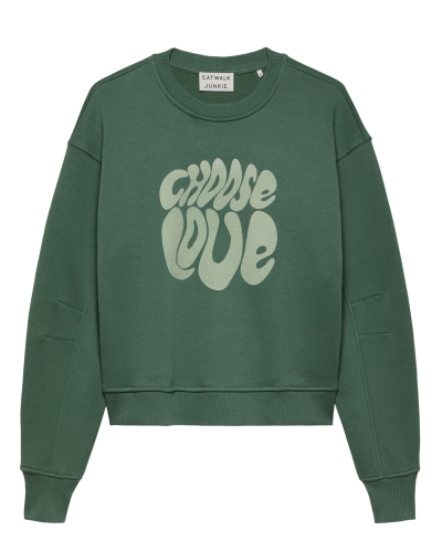 Catwalk Junkie CHOOSE LOVE TRUI GROEN