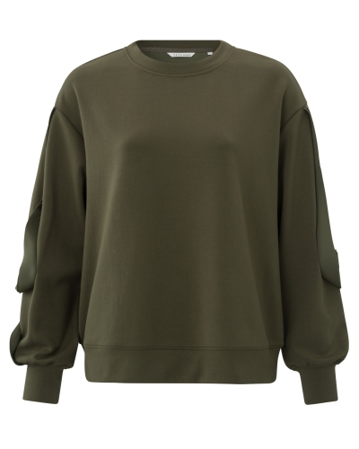 YAYA RUFFLE TRUI DONKERGROEN