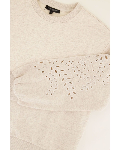 SWEATER MET EMBROIDERY BEIGE