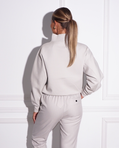 SWEATSHIRT MET RITS ECRU