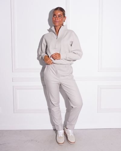 SWEATSHIRT MET RITS ECRU