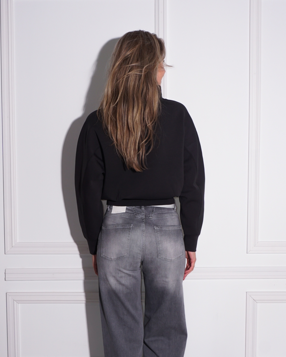 SWEATSHIRT MET RITS ANTRACIET