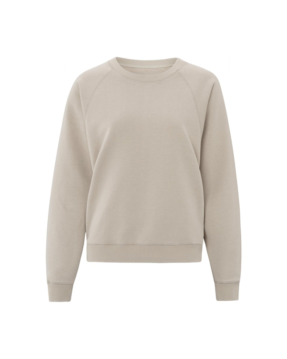 SWEATER MET RONDE HALS EN RAGLANMOUWEN BEIGE