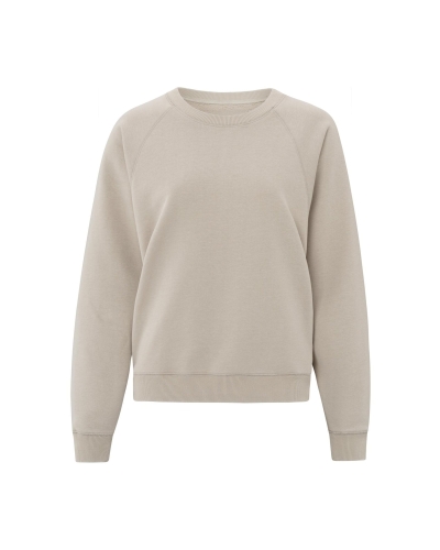 SWEATER MET RONDE HALS EN RAGLANMOUWEN BEIGE