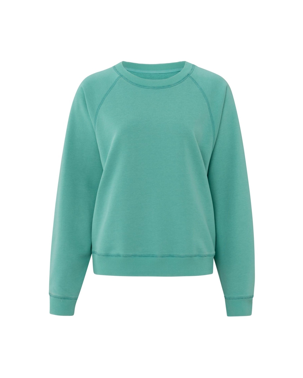 SWEATER MET RONDE HALS EN RAGLANMOUWEN TURQUOISE