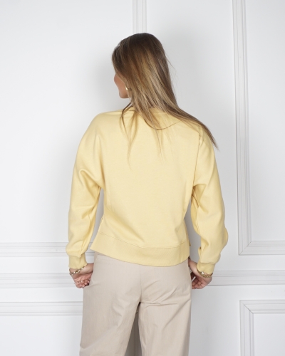 SWEATSHIRT MET SPLIT GEEL