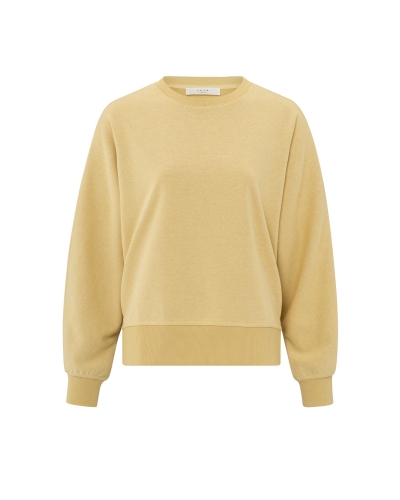 SWEATSHIRT MET SPLIT GEEL