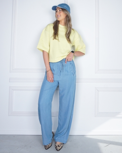 SHORT SLEEVE SWEATSHIRT GEEL