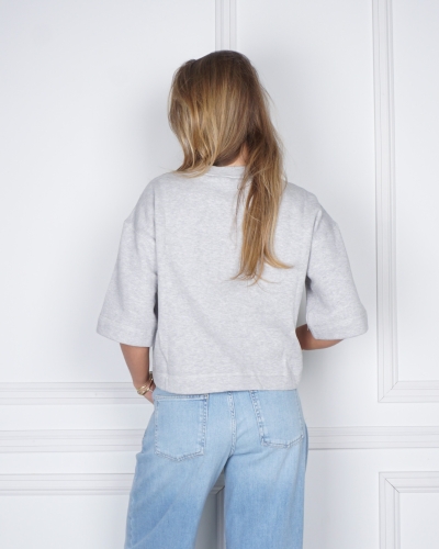 SHORT SLEEVE SWEATSHIRT GRIJS