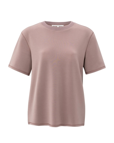 T-SHIRT MET KORTE MOUWEN MAUVE