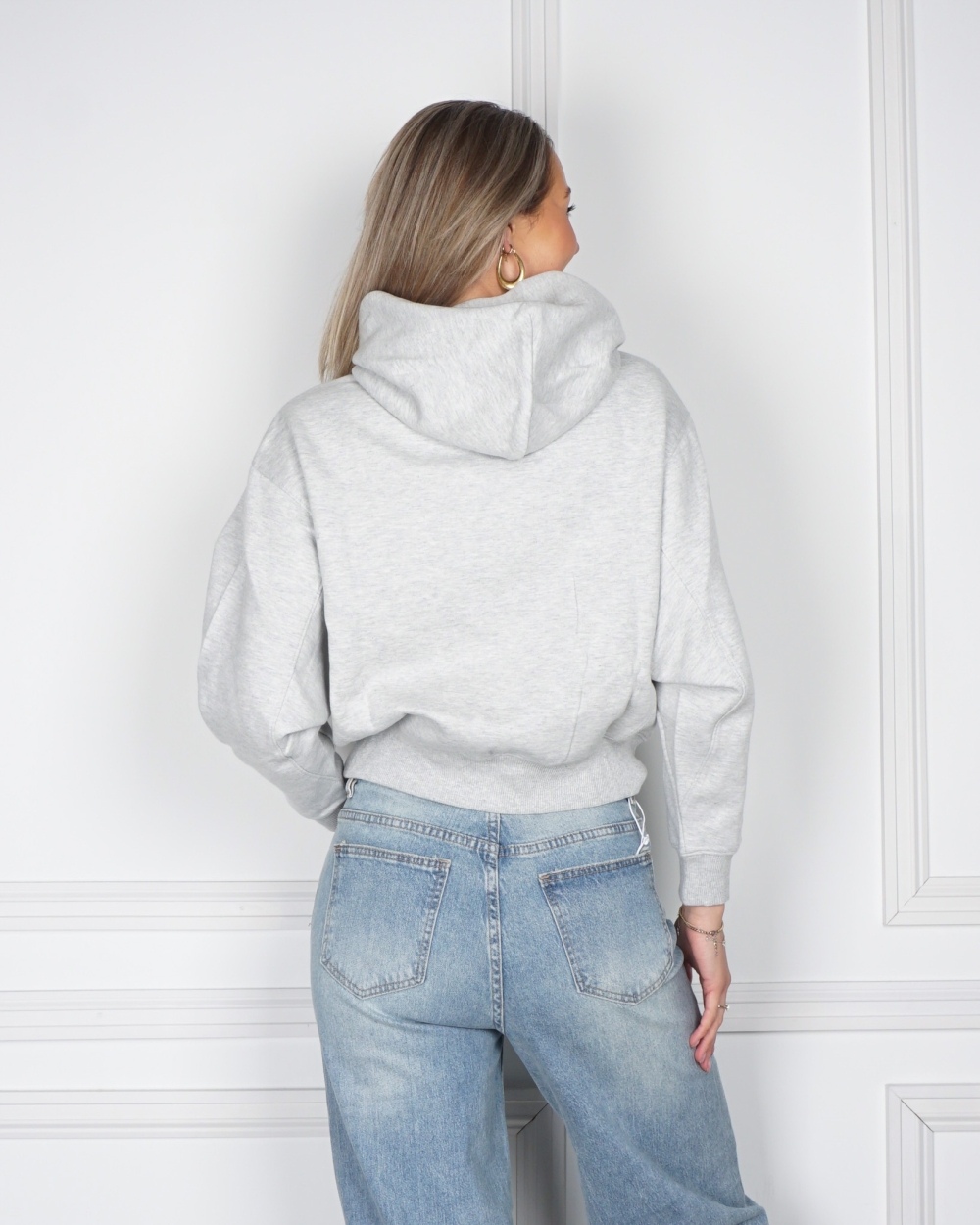ZACHTE HOODIE MET KOORDDETAILS