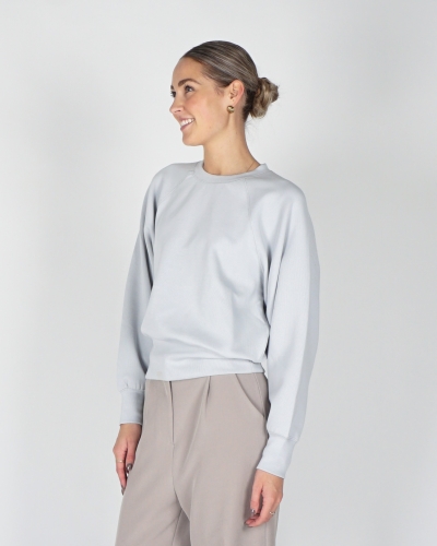 YAYA SWEATER MET RIB LICHTBLAUW