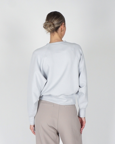 SWEATER MET RIB LICHTBLAUW