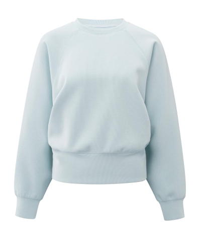 SWEATER MET RIB LICHTBLAUW