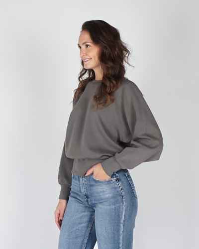 YAYA SWEATER MET RIB DONKERGRIJS