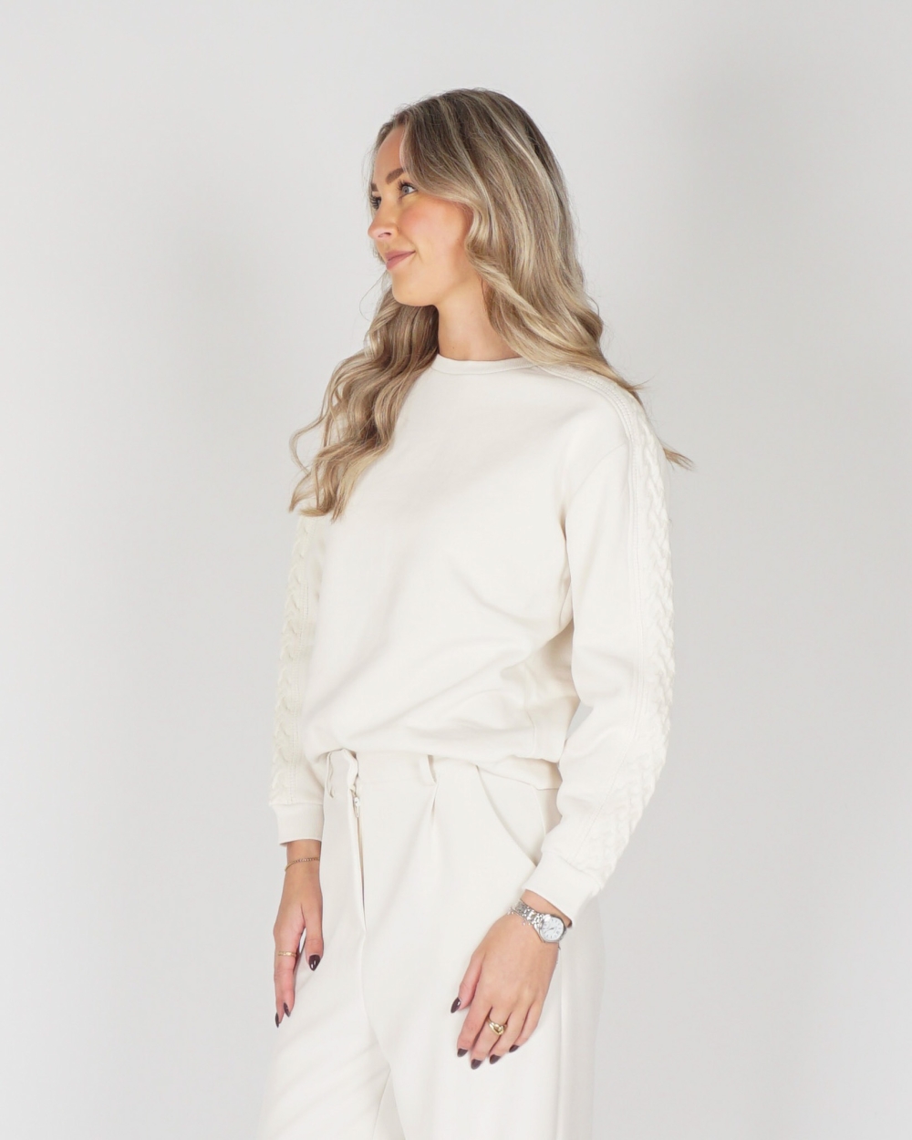 SWEATER MET KNITTED DETAIL WIT