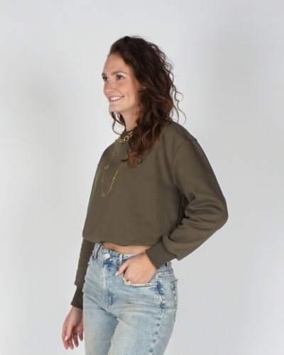 SWEATER EVIE ARMY GROEN