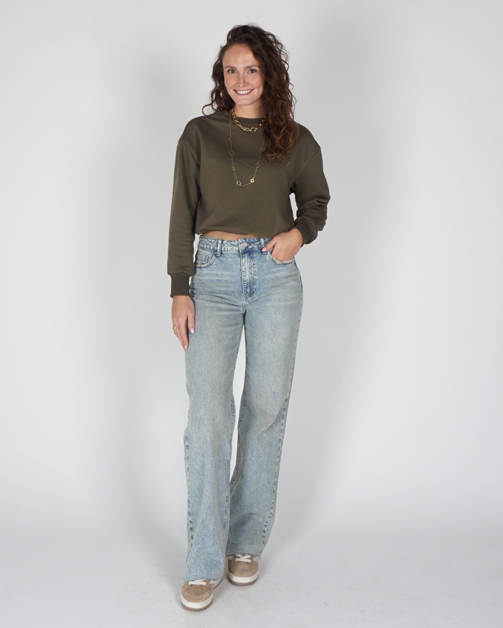 SWEATER EVIE ARMY GROEN