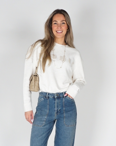 YAYA SWEATER MET ARTWORK 'ICONIC' BEIGE