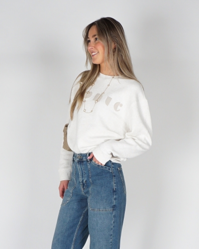 YAYA SWEATER MET ARTWORK 'ICONIC' BEIGE