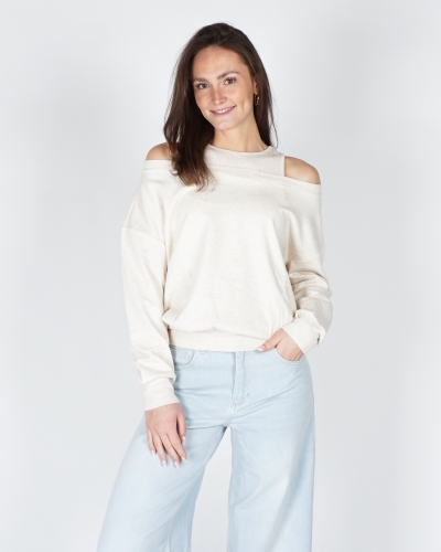 YAYA SWEATSHIRT MET GELAAGDE HALSLIJN ECRU