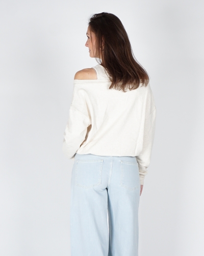 YAYA SWEATSHIRT MET GELAAGDE HALSLIJN ECRU