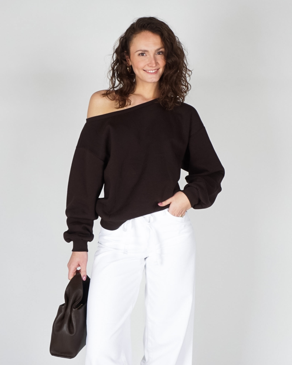 ONE SHOULDER SWEATER RHINA BRUIN