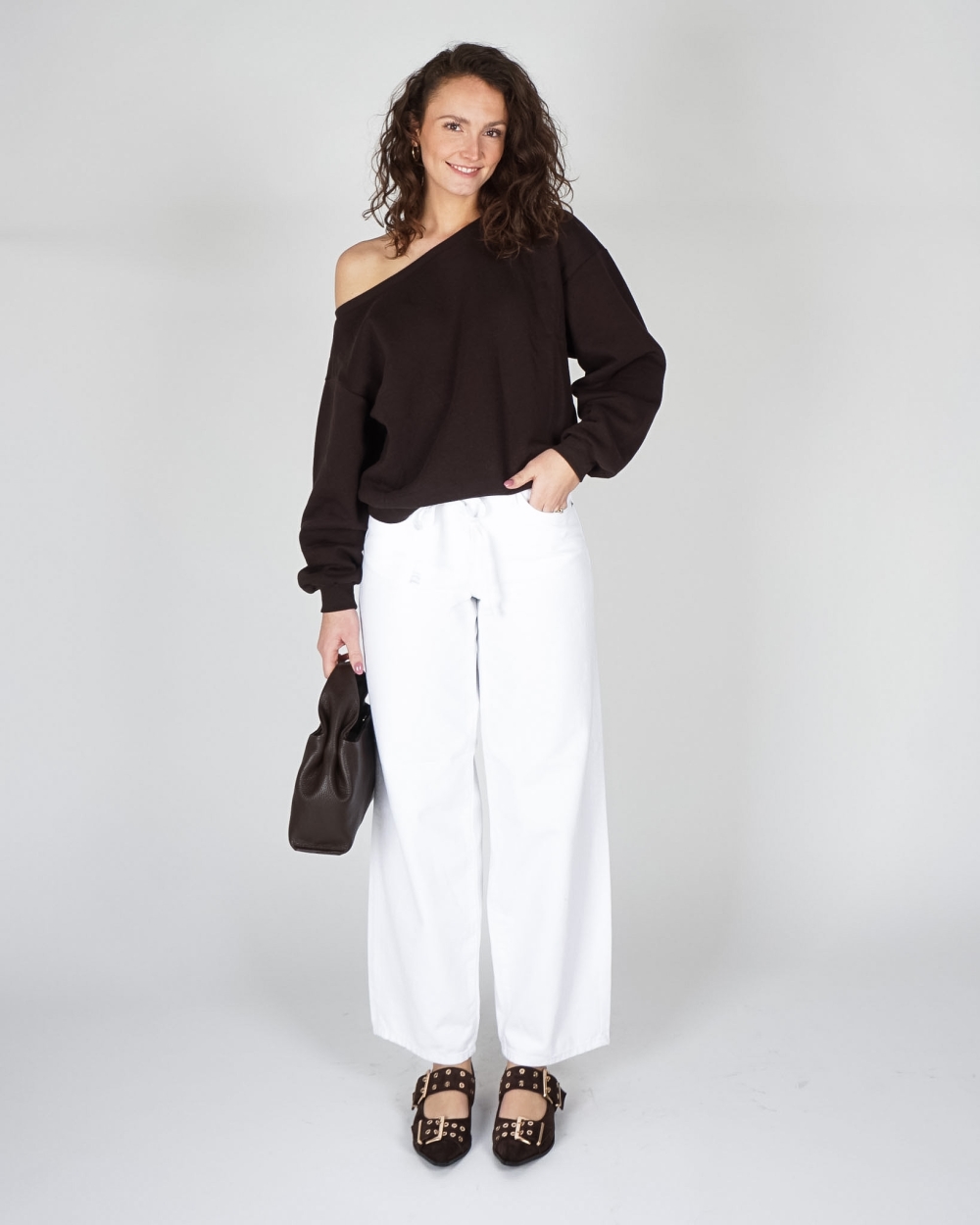 ONE SHOULDER SWEATER RHINA BRUIN
