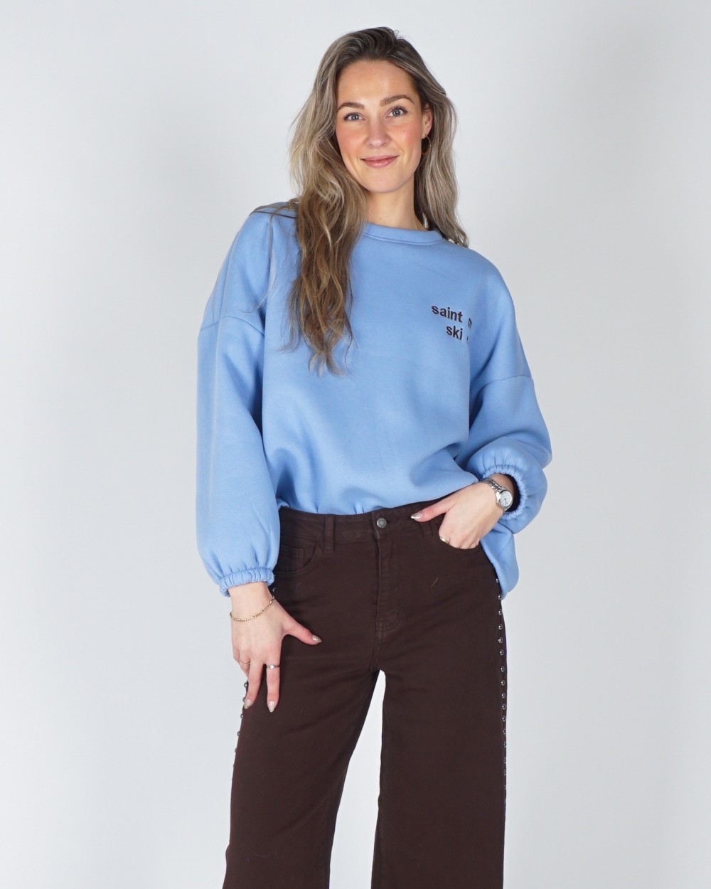 OVERSIZED SWEATER ST.MORITZ LICHTBLAUW